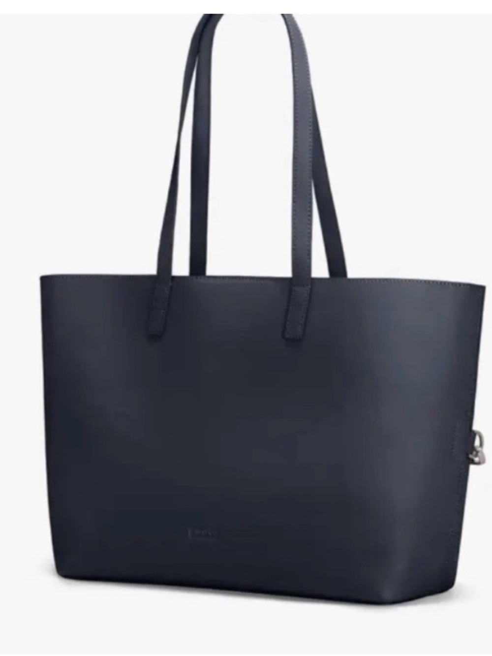 The latitude black Leather Tote by away